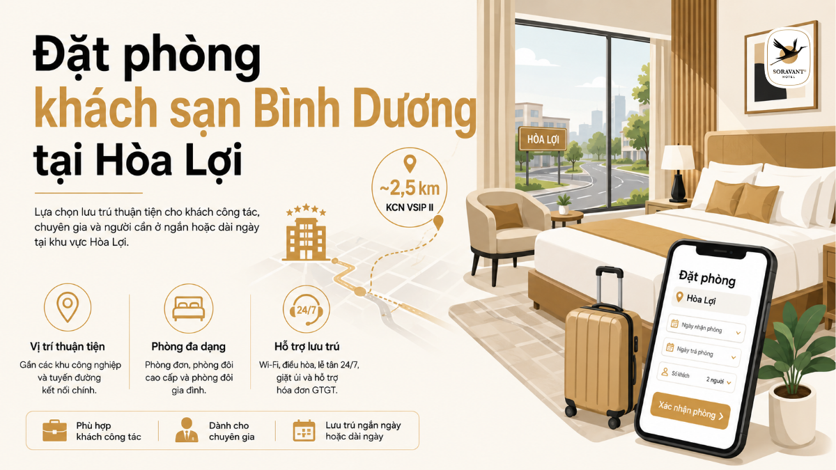 Đặt phòng khách sạn Bình Dương tại Hòa Lợi