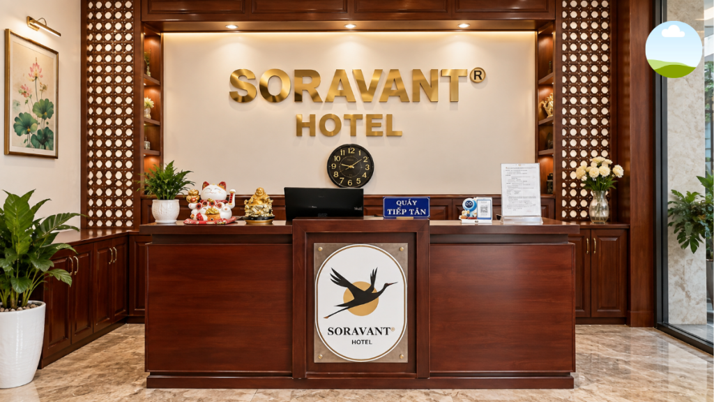 Sảnh khách sạn Soravant Hotels tại phường Hòa Lợi